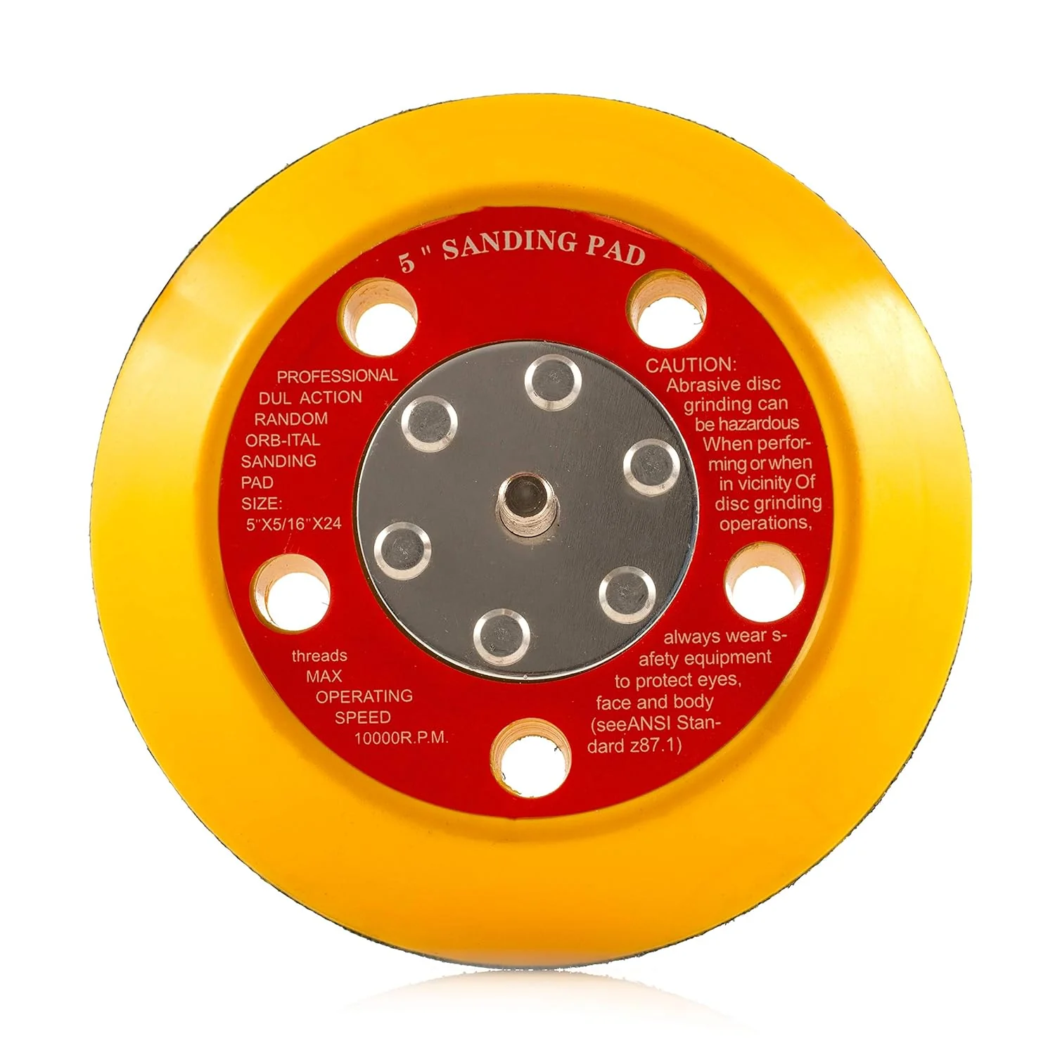125mm ( 5") Dual Action Backing Sanding Pad 5/16"-24 - 5 holes - high profile - Image 4