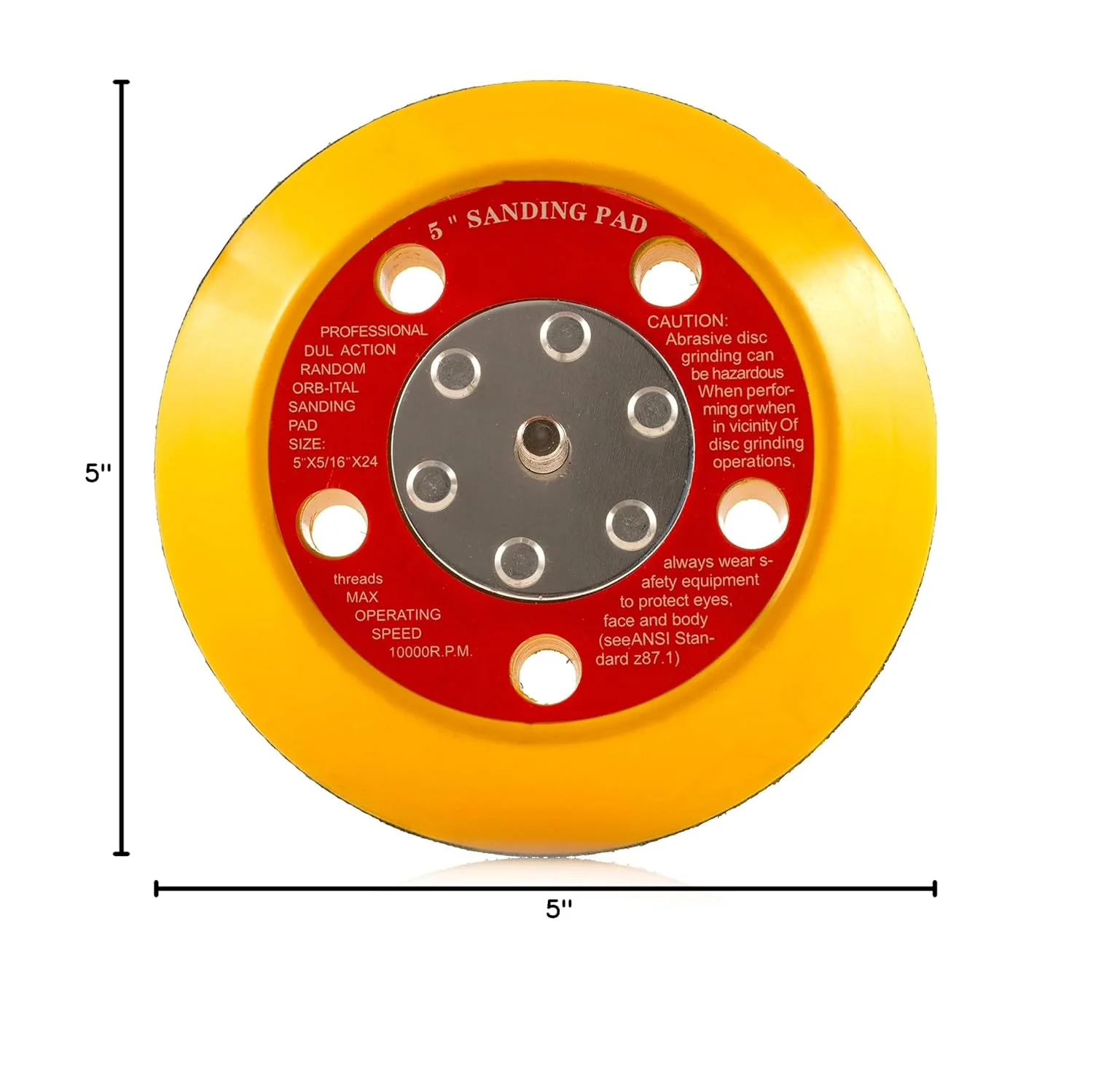 125mm ( 5") Dual Action Backing Sanding Pad 5/16"-24 - 5 holes - high profile - Image 5