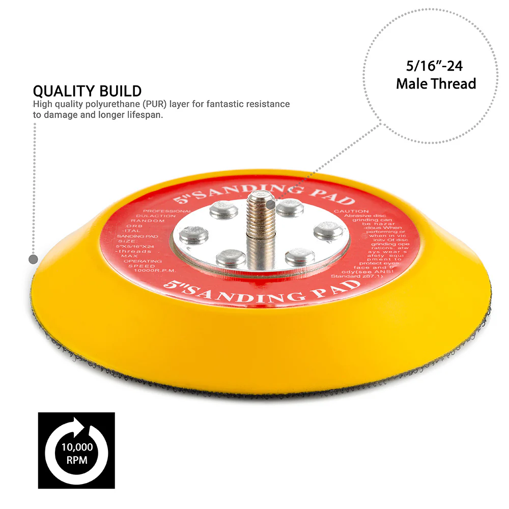 125mm ( 5") Dual Action Backing Sanding Pad 5/16"-24 - high profile - Image 2