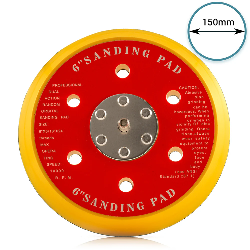 150mm ( 6") Dual Action Backing Pad 5/16"-24 - 6 holes - high profile