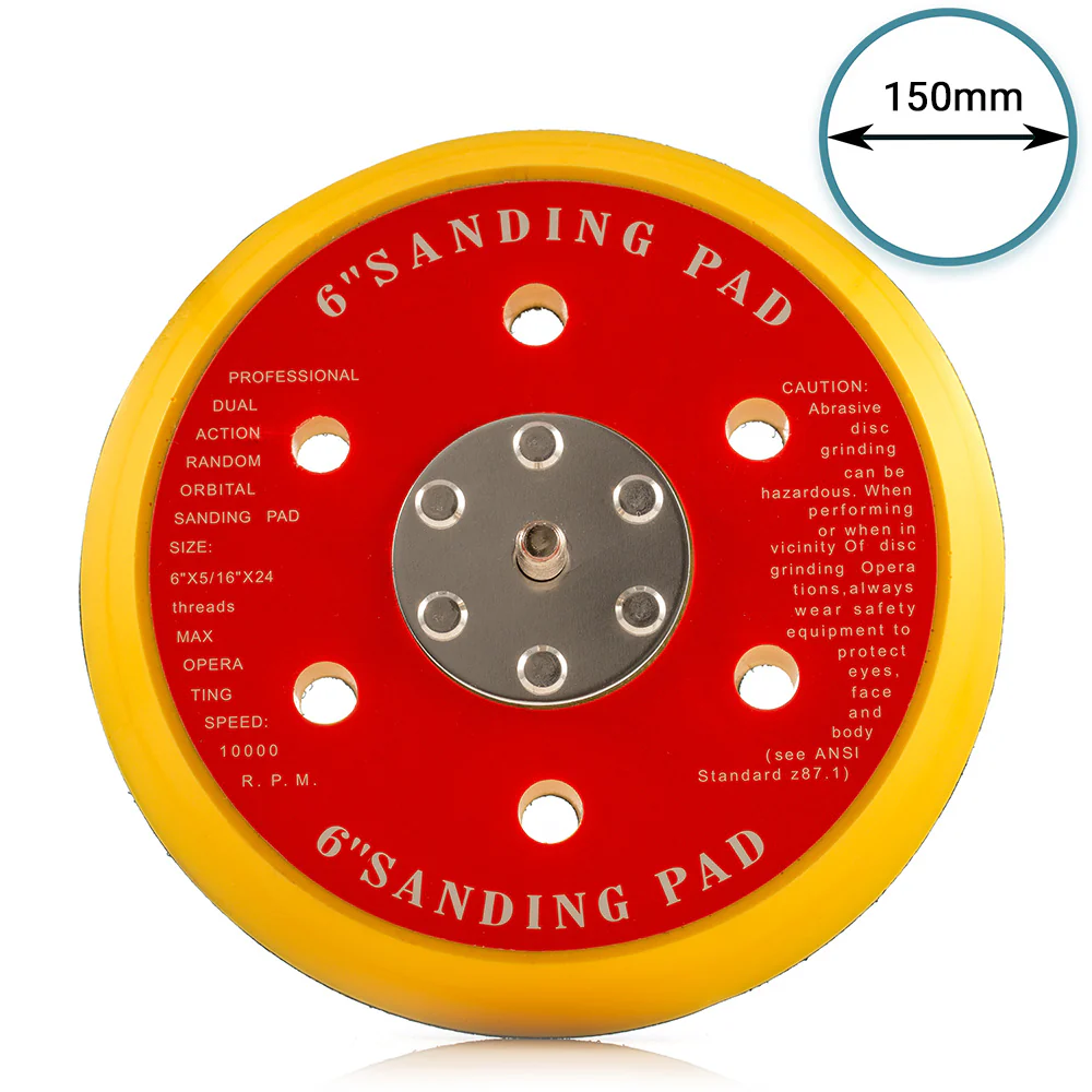 150mm ( 6") Dual Action Backing Pad 5/16"-24 - 6 holes - medium profile