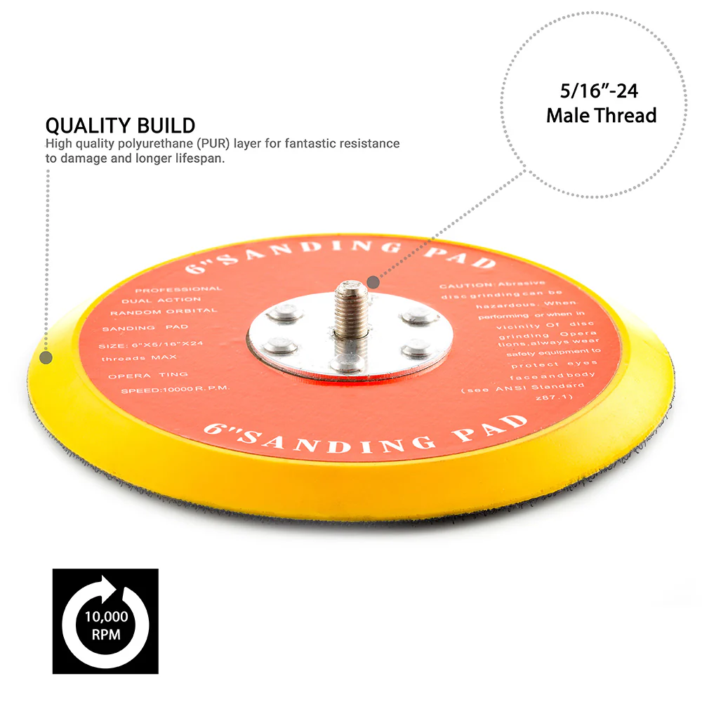 150mm ( 6") Dual Action Backing Pad 5/16"-24 - medium profile - Image 2