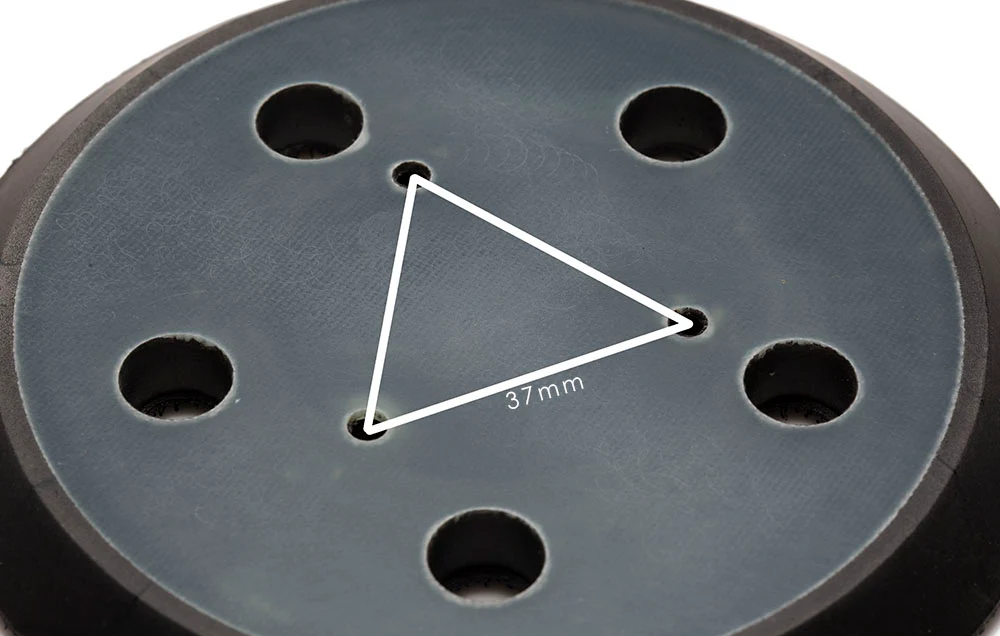 5+3 Sander Backing Pad / 5" 125mm - 5 Holes Black Foam - Image 3