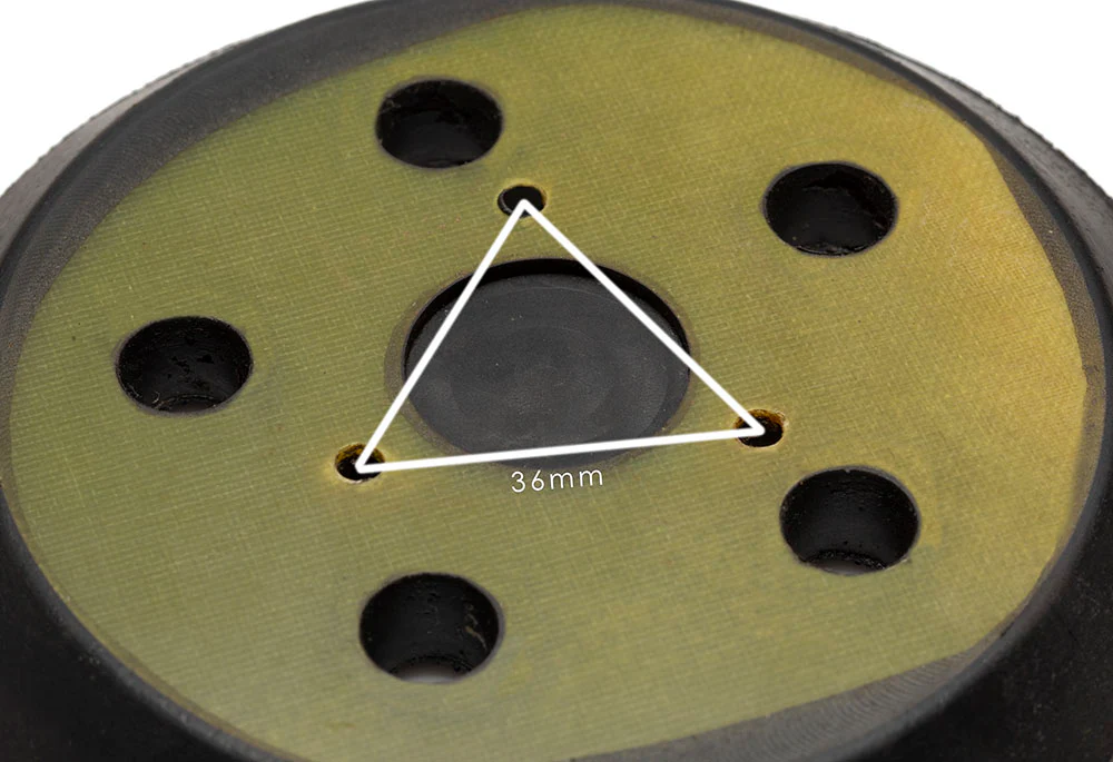 5+3 Sander Backing Pad / 5" 125mm - 5 Holes Black Rubber - Image 3