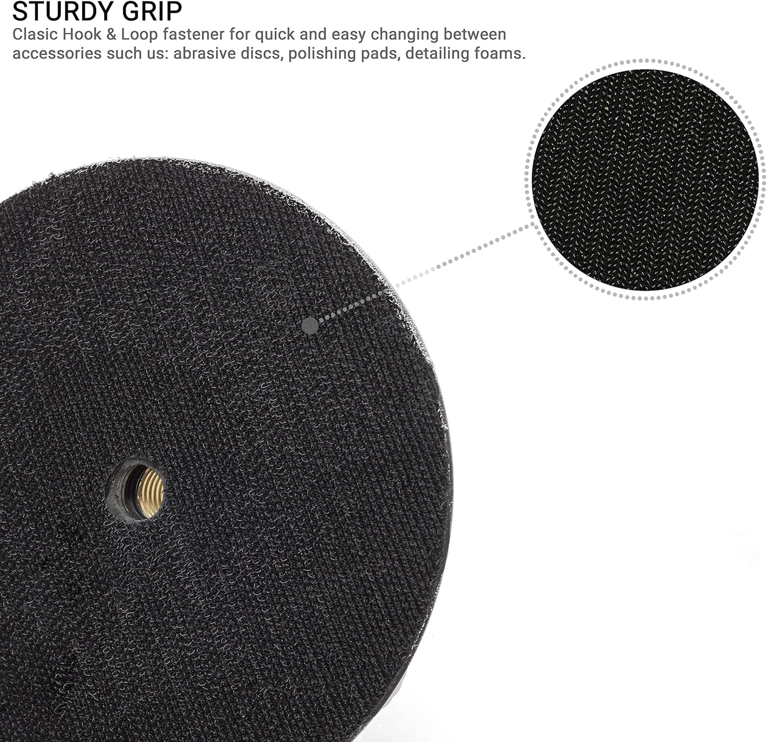 5/8"-11 Rigid Hook and Loop Backing Pad / 5" 125mm - Water Feed - Image 6