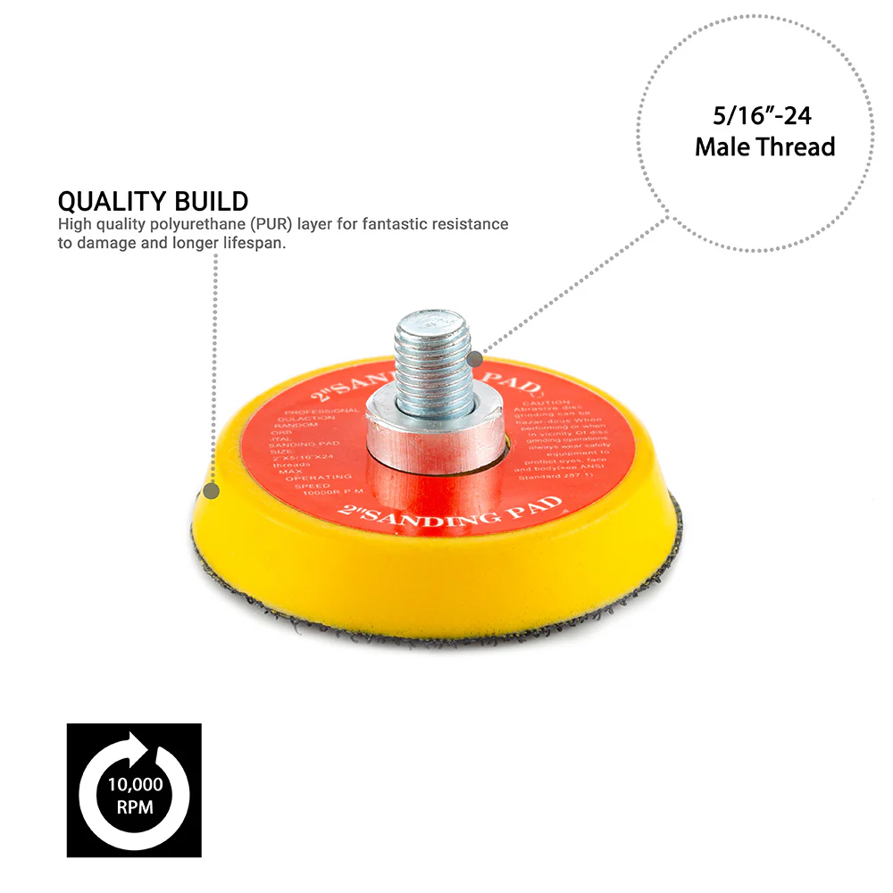 50mm ( 2") Dual Action Backing Pad 5/16"-24 - medium profile - Image 2