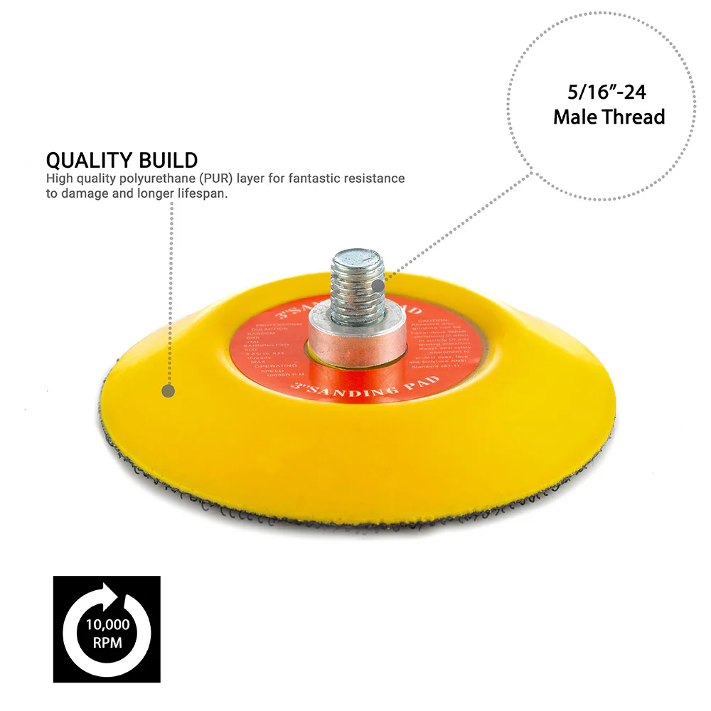 75mm ( 3") Dual Action Backing Pad 5/16"-24 - medium profile - Image 2