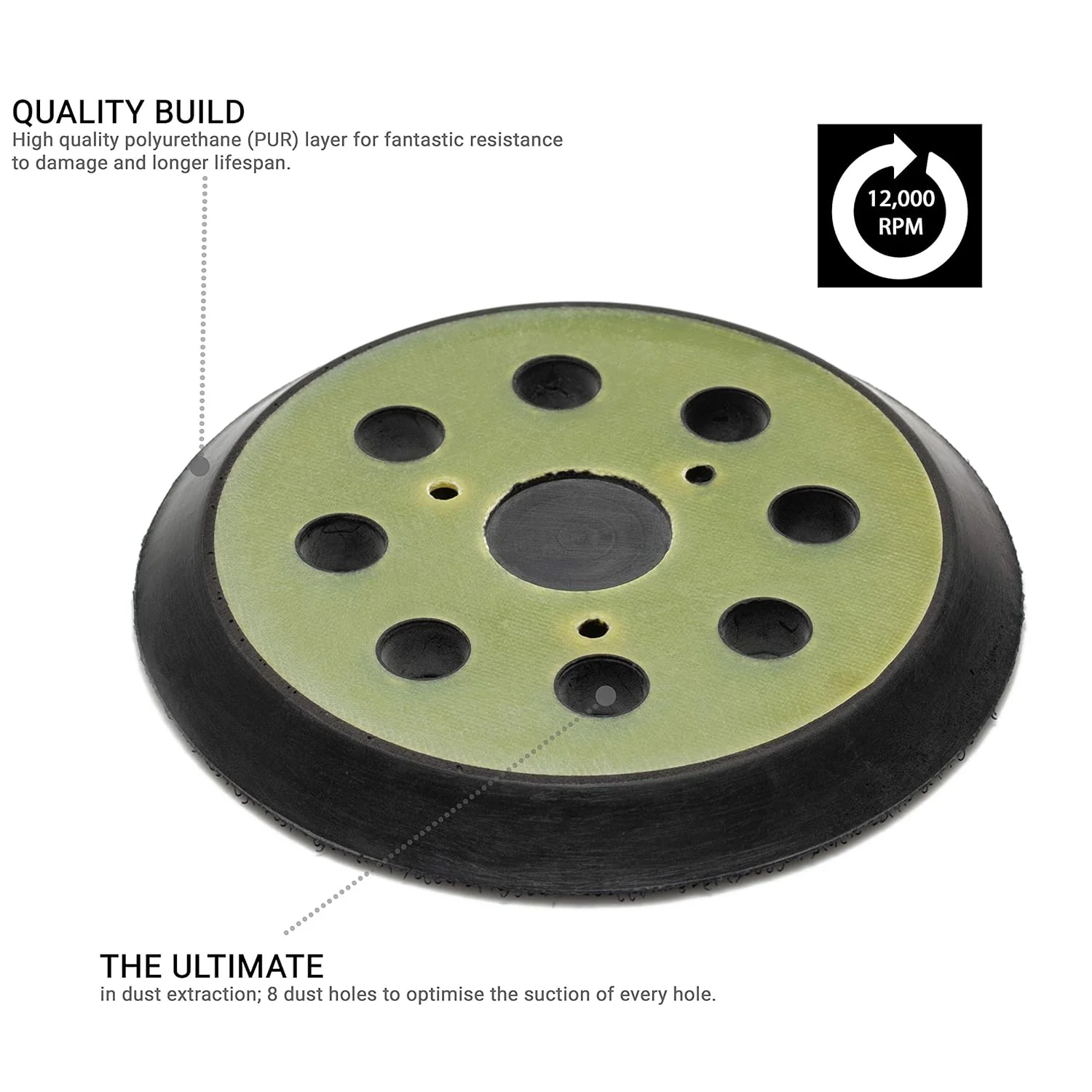 8+3 Sander Backing Pad / 5" 125mm - Image 2