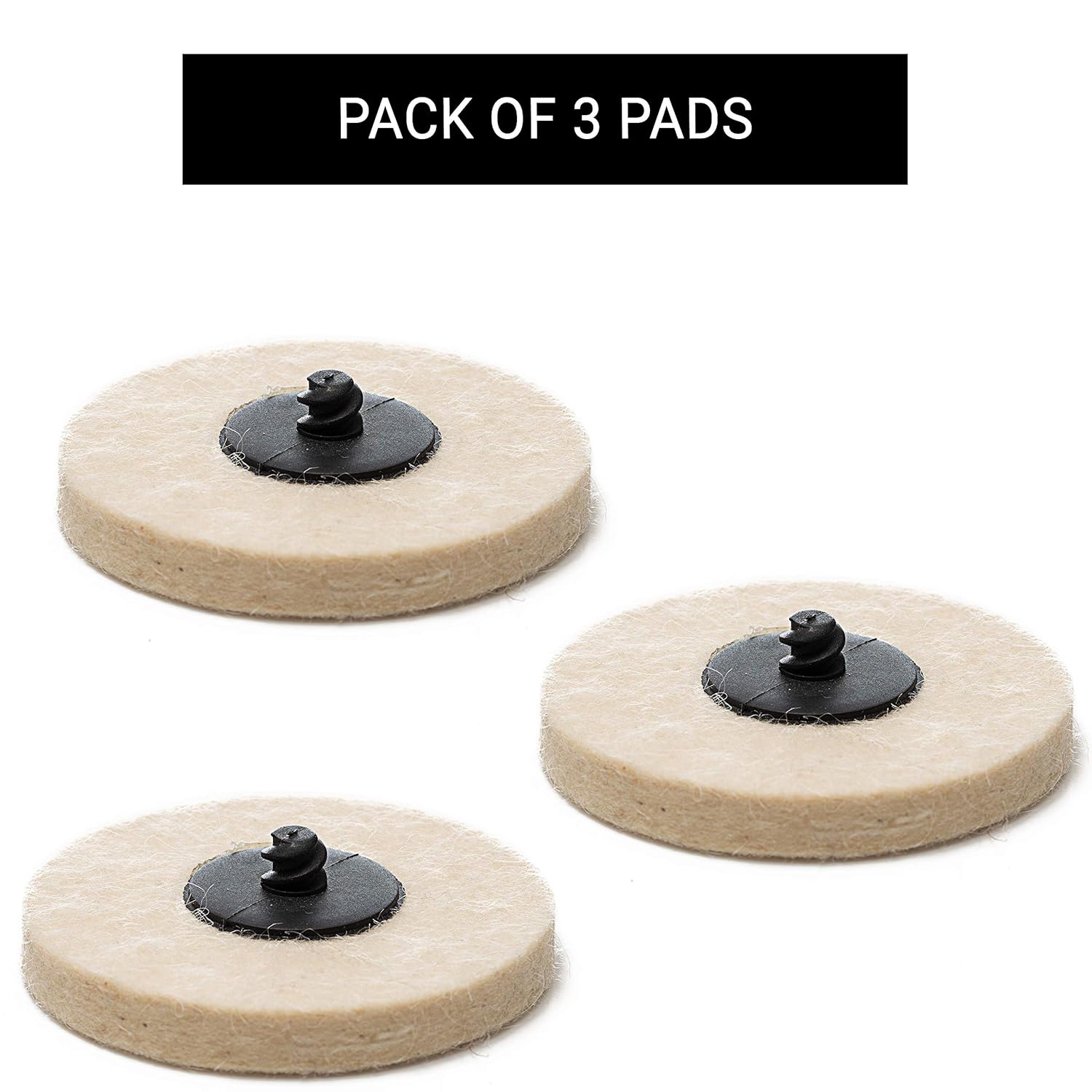 Quick-Lock Felt Buffing Pad / 2" (50 mm) - 3 pk Felt Pads - Image 3