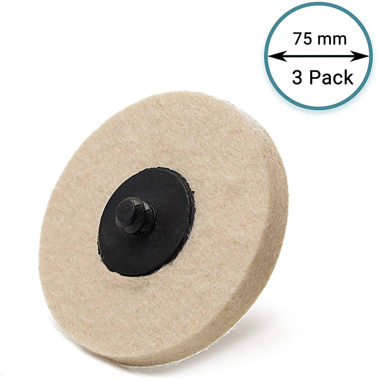 Quick-Lock Felt Buffing Pad / 3" (75 mm) - 3 pk Felt Pads - Image 5